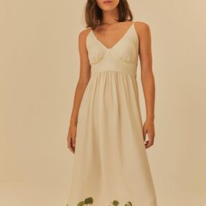 vestido longo estampado vitória régia