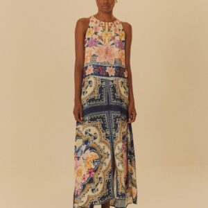 saia longa estampada lenço de inverno